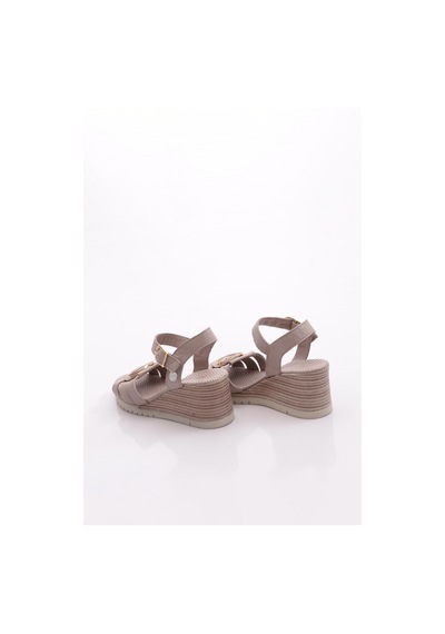 Mammamia D25ys-2775 Kadın Deri Sandalet S.grey Pen