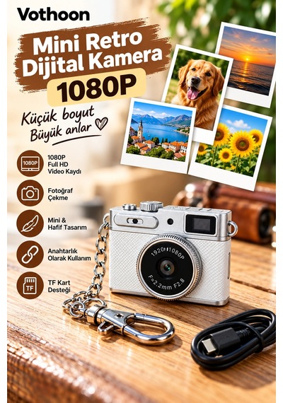 Mini Dijital Kamera Full Hd Fotoğraf & Video Çekimi Lcd Ekran Mini Kamera Tf Kart Destekli - Akyıb943bc0ec1a1c591aaea7a82pıbt