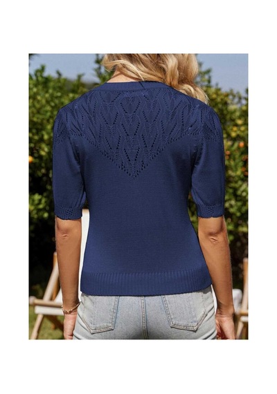 Youknitwear You Wanda %100 Pamuk Triko Hırka Lacivert