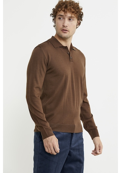 Sementa Erkek Polo Yaka Triko Kazak - Kahve 001