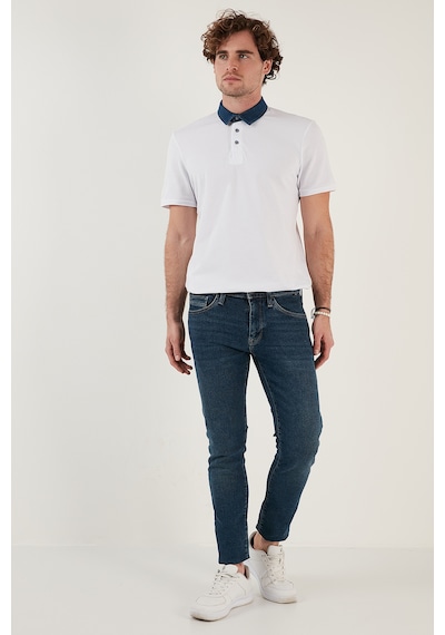 Buratti % 100 Pamuk Düğmeli Regular Fit Erkek Polo Yaka T Shirt 5902134 Beyaz