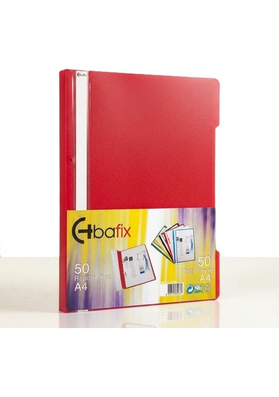 Bafix Telli Dosya Plastik Xl Kırmızı A4 Çok Renkli