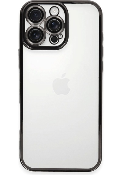 Apple iPhone Uyumlu,  16 Pro Max Kılıf Razer Lensli Silikon - Siyah