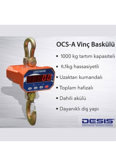 Desis Ocs-a Dijital Vinç Baskülü - Hassasiyet:500 Gr. Max: 1 Ton.