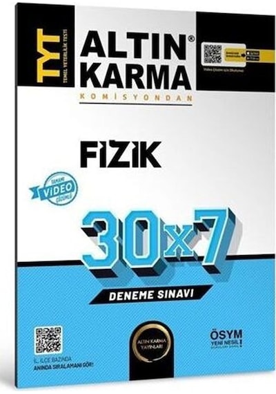 Altın Karma Yks Tyt Fizik 30x7 Deneme Video Çözümlü Altın Karma Y