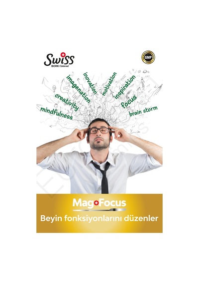 Swiss Bork Mag Focus 90 Kapsül Magnezyum L-treonato, Citicoline, Pqq, P5p Destekli Formül