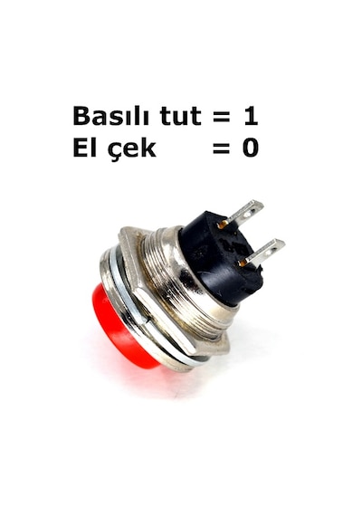 Yaylı Mini Metal Buton Kırmızı Aç-kapa Bas/çek Mini Korna Düğmesi