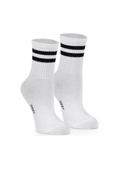 Ozzy Socks Kolej Çorabı Beyaz - Gri - Sarı 6'lı Beyaz - Gri - Sarı