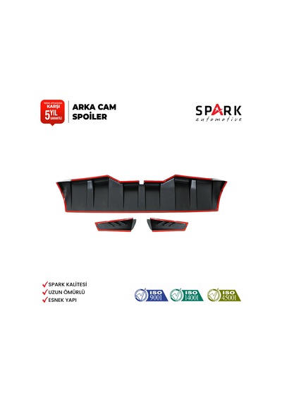Dacia Duster 2018-2022 Yıl Aralığı Uyumlu Arka Cam Spoiler 3 Parça