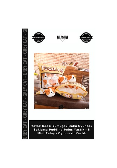 Yatak Odası Yumuşak Doku Oyuncak Saklama Pudding Peluş Yastık - 8 Mini Peluş - Oyuncaklı Yastık Çok Renkli