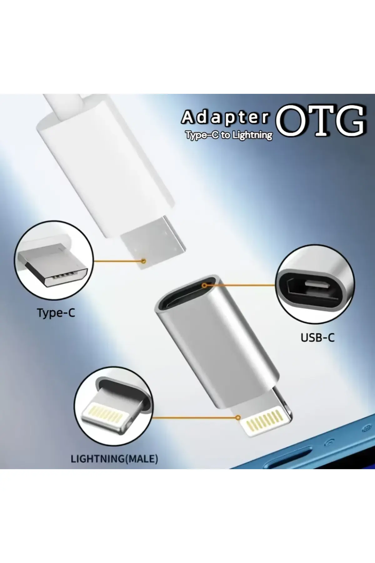 İphone 8-pin Otg Micro Usb To Apple iPhone Uyumlu  Lightining Şarj Çevirici Dönüştürücü Adaptör Gri 1