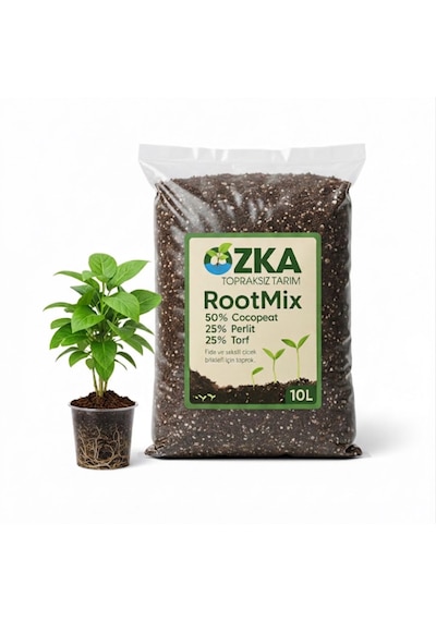 Rootmix 10l Fide Ve Çiçek Toprağı - Cocopeat, Perlit Ve Torf Karışımlı Saksı Toprağı 10 L