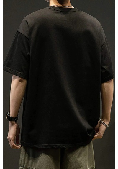 Uyguntarz Born To Reat Baskılı Oversize T-shirt Siyah