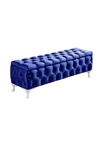 Lüks Sandıklı Chester Puf Bench Ayakucu Koltuk 100 Cm Laci