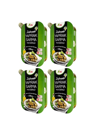 Zel Zeytinyağlı Yaprak Sarma Kuş Üzümlü 200 Gr X 4 Adet