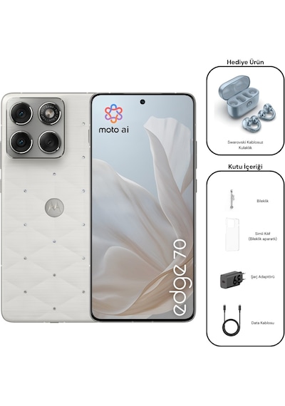Motorola Edge 70 12 GB 512 GB (Distribütör Garantili) + Swarovski Kulaklık