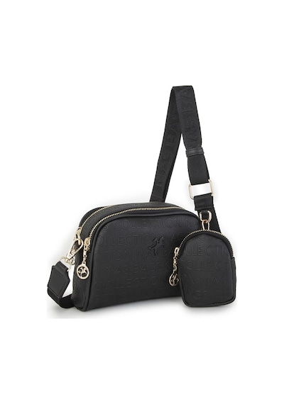 Nas Bag Kadın Mini Çapraz Çantası Siyah Gofraj Siyah