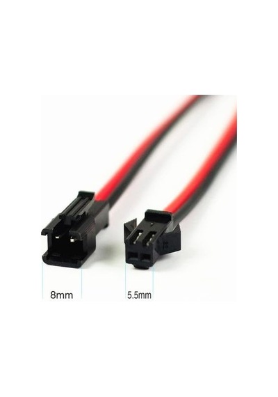 Jst Sm 2 Pin Kablolu Konnektör Seti - 22awg 20cm