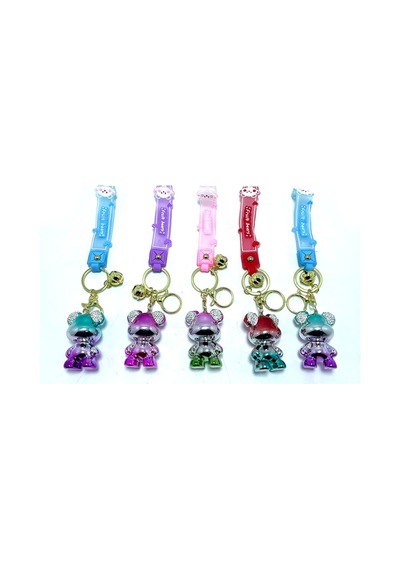 1 Adet Taşlı Ayıcık Silikon Anahtarlık Ayıcık Tasarımlı Silikon Keychain Ve Key Ring, Çanta Aksesuarı
