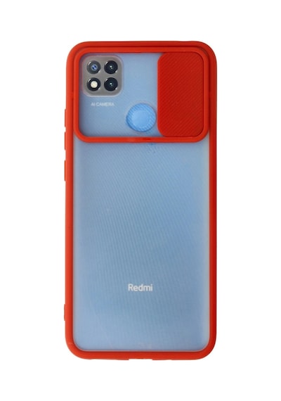 Redmi 9c Kılıf Palm Buzlu Kamera Sürgülü Silikon - Kırmızı İtdark31224