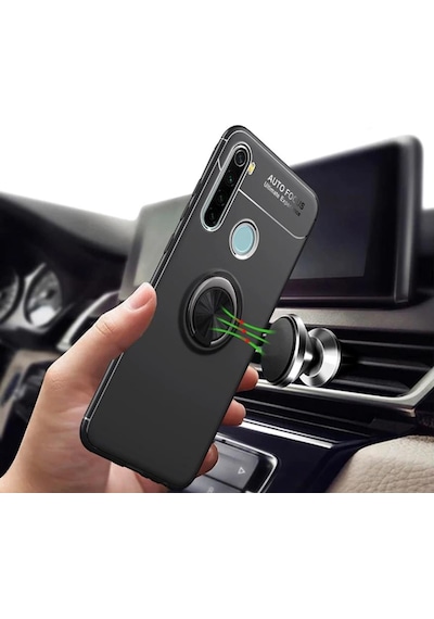 Redmi Note 8T Yüzüklü Standlı Manyetik Kamera Korumalı Kılıf