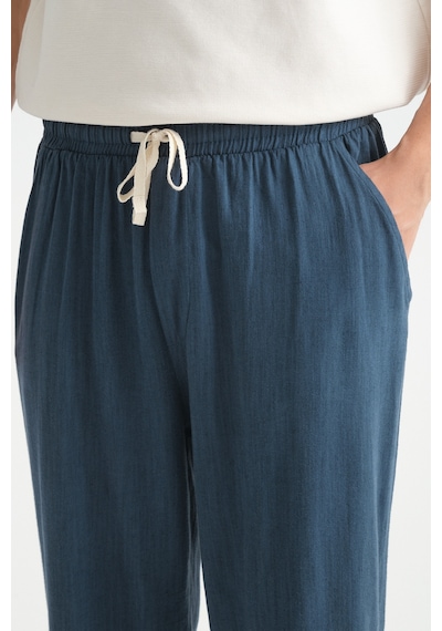 Redline Luxe Erkek Baggy Keten Karışımı Rahat Pantolon Bol Paça Yeni Sezon Lacivert