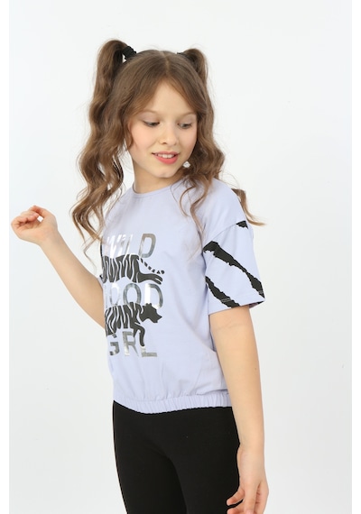 Toontoy Kids Toontoy Kız Çocuk Wild Wood Girl Baskılı Tişört Mavi
