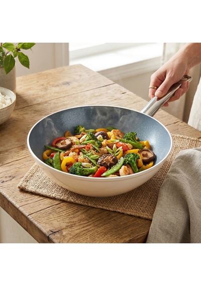 Kitchen Toscana Chef Wok Tava - 28 Cm Renkli