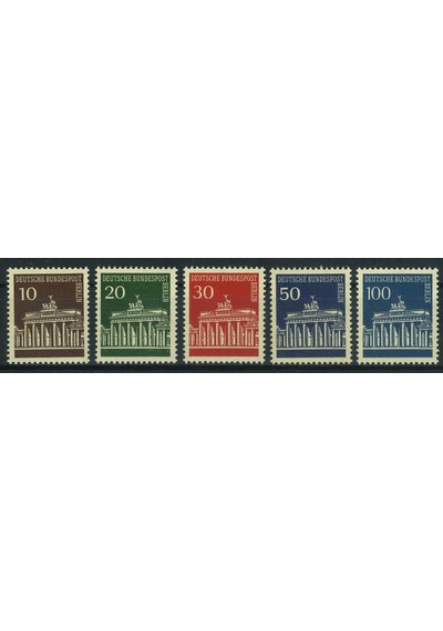 Koleksiyon Pulları, 1967 Yılı Batı Berlin Branderburg Kapısı Konulu 5 Pulluk Posta Serisi,damgasız,tam Seri,n11-58