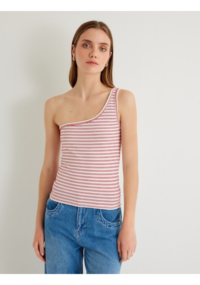 Koton Tek Omuz Üst Ribanalı Pamuklu Slim Fit Kırmızı Çizgili 4sak10689ek Kırmızı Çizgili Koton Tek Omuz Üst Ribanalı Pamuklu Slim Fit Kırmızı Çizgili 4sak10689ek Kırmızı Çizgili