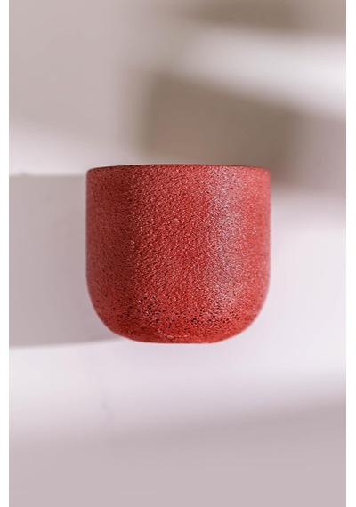 "cyle"%100 Soya Wax Organik Beton Mum & Saksı - Kırmızı Çok Renkli