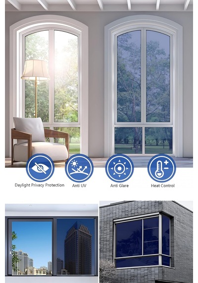 75x100 Cm Blue Silver Aynalı Cam Filmi Statik Uv Güneş Koruyucu Cam Kaplama