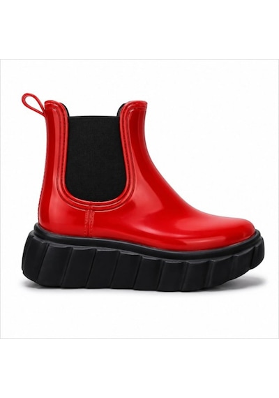 Black Flex Platform Taban Kadın Yağmur Botu Kırmızı 36-40 Füme - Kırmızı - Siyah Black Flex Platform Taban Kadın Yağmur Botu Kırmızı 36-40 Füme - Kırmızı - Siyah
