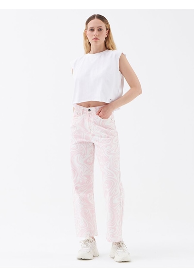 LOFT Crop Kadın Tshirt K.kol Lf2031528 Q1.v1 Beyaz