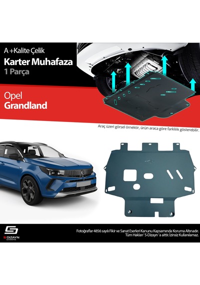 S-dizayn Opel Grandland Çelik Karter Muhafaza Koruma 2024 Üzeri A+ Kalite