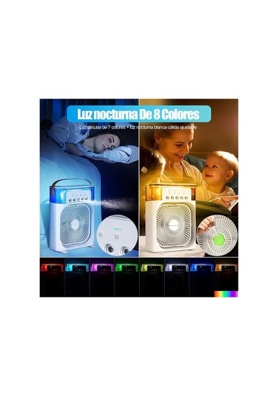 Su Tanklı Buharlı Serinletici Fan Taşınabilir Mini Klima Fanı Led Işıklı Hava Soğutucu Vantilatör