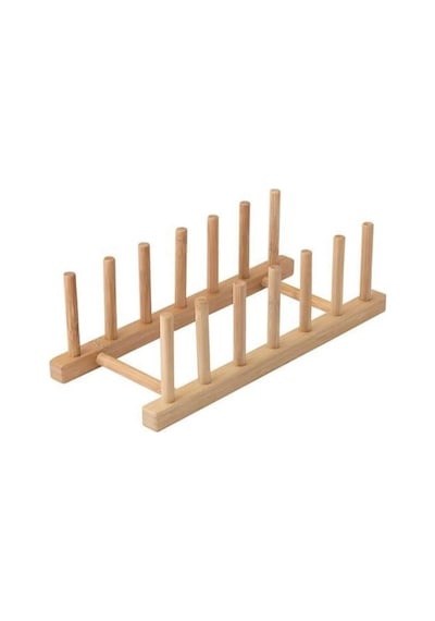 Bambu Tabaklık - Tabak Standı - Tencere Kapağı Düzenleyici Raf Bambu 28 X 13 Kahverengi Cn Diğer