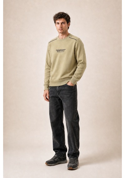 Redline Respect Bisiklet Yaka Regular Fit Kışlık Sweatshirt Bej