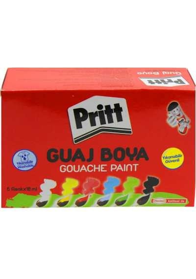 Pritt Guaj Boya 6 Renk - 6 x 18 Ml Yıkanılabilir Boya