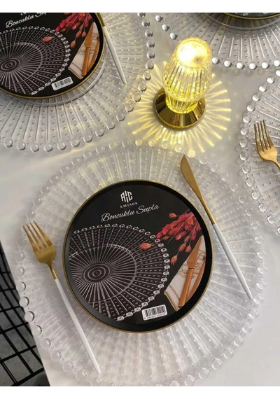 Supla, Boncuklu Sunum Tepsisi Şeffaf Sunumluk 20 Cm. Diğer