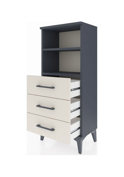 Arges Komodin 2 Raflı 3 Çekmeceli 44x30x106 Antrasit-aytaşı Antrasit