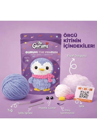 The Gurumi Penguen Örgü Öğrenme Kiti Tg006