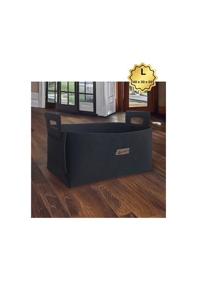 Organizer Kutu L Boy 2 Li Set 40x30x20 Cm Büyük Hacimli Dolap & Oda Düzenleyici Siyah