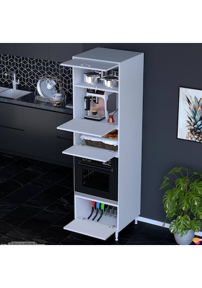 Eliusta Viramo Mikrodalga/ankastre Fırın Dolabı 4 Kapaklı Depolama Alanlı 60x217x56 Cm Modüler Dolap Beyaz Eliusta Viramo Mikrodalga/ankastre Fırın Dolabı 4 Kapaklı Depolama Alanlı 60x217x56 Cm Modüler Dolap Beyaz