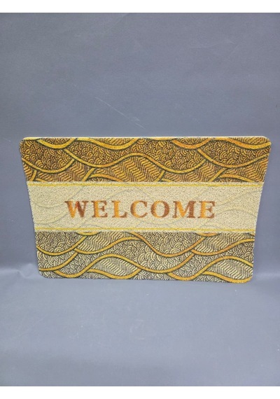 Hijyenik Kıvırcık Paspas 40x60 Cm - Islaklık Emici Kapı Önü Paspası Altın