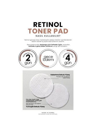 Grace Day Retinol ve Bakuchiol İçeren Tonikli Ped Grace Day Retinol Toner Pad 70 adet