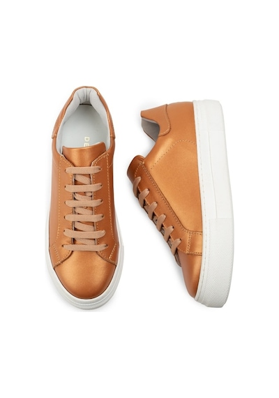 Deery Hakiki Deri Bronz Rengi Sneaker Kadın Ayakkabı Bronz