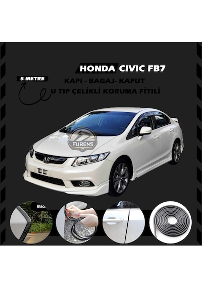 Honda Civic Fb7 Oto Araç Kapı Koruma Fitili 5metre Parlak Siyah Renk