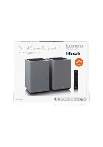 Lenco Spb-240bkgy - Hifi Stereo Bluetooth Hoparlör Çifti - Şık Tasarımda Güçlü Ses - Siyah/gri 67927522