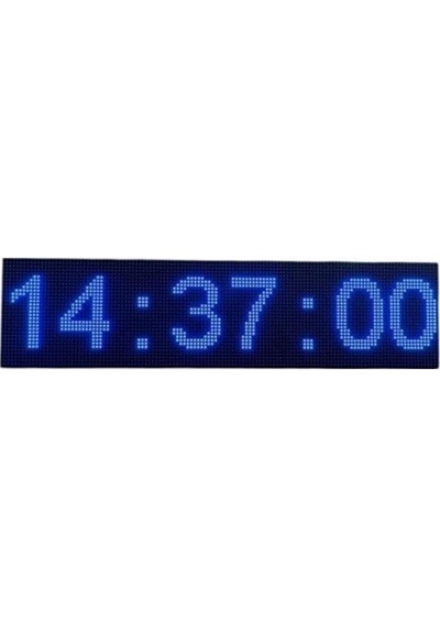 Sanec Çift Taraflı Dış Mekan Renkli Saniyeli Saat - 16x64cm